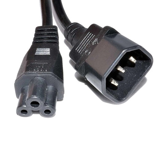 4 Cabling 011.180.5001, 1m IEC C14 to C5 Power Cord,Black, 1 Year Warranty