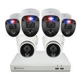 SWANN 1080P 4 X ENFORCER CAM WITH FLASTING LIGHTS 2 X MSD DOME CAMERAS 1TB HDD SWDVK-84680W4SL2D