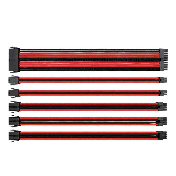 Thermaltake AC-033-CN1NAN-A1, TtMod Sleeve Cable, Red/Black, Heatshrinkless Cabling, Universal Compatibility, 1 Year Warranty