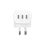 Belkin BoostCharge 67W USB-C Wall Charger with PPS and PD + USB-C-C Cable 2M - White(WCC002au2MWH-B6),3 x USB-C,Flat to Wall Design,Laptop Charger,2YR