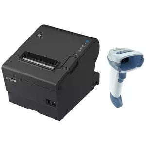 EPSON POS BUNDLE x10 TM-T88VII-612 Desktop Direct Thermal Printer -x10 DS2278-HC with Shielded USB Cable ZEBRA