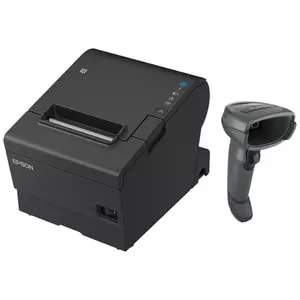 EPSON POS BUNDLE x3 TM-T88VII-612 Desktop Direct Thermal Printer -x3 DS4608 Black with Stand USB ZEBRA