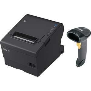 EPSON POS BUNDLE x10 TM-T88VII-612 Desktop Direct Thermal Printer -x10 LS2208 Black with Stand USB ZEBRA