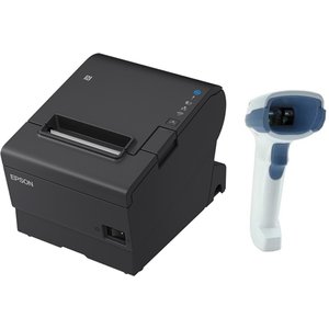 EPSON POS BUNDLE x3 TM-T88VII-612 Desktop Direct Thermal Printer -x3 DS2278-HC with Shielded USB Cable ZEBRA