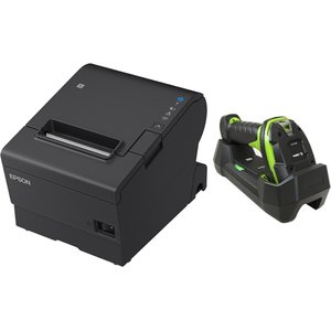 EPSON POS BUNDLE x2 TM-T88VII-612 Desktop Direct Thermal Printer -x2 LI3678-ER Rugged USB Kit ZEBRA