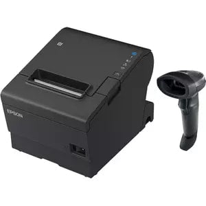 EPSON POS BUNDLE x1 TM-T88VII-612 Desktop Direct Thermal Printer -x1 LI2208 Black with Stand USB ZEBRA