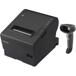 EPSON POS BUNDLE x1 TM-T88VII-612 Desktop Direct Thermal Printer -x1 DS2208 Black with Stand USB ZEBRA