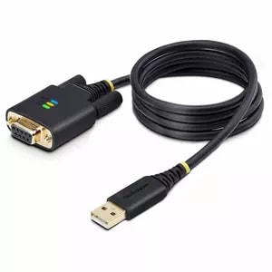 3ft (1m) USB to Null Modem Serial Adapter Cable Interchangeable DB9 Screws/Nuts COM Retention USB-A to RS232 FTDI Level-4 ESD Protection Windows/macOS/ChromeOS/Linux - Rugged TPE Construction