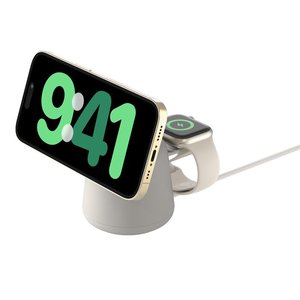 BELKIN BOOSTCHARGE PRO 2-IN-1 MAGNETIC WIRELESS CHARGING DOCK WITH QI2 15W - CHARCOAL