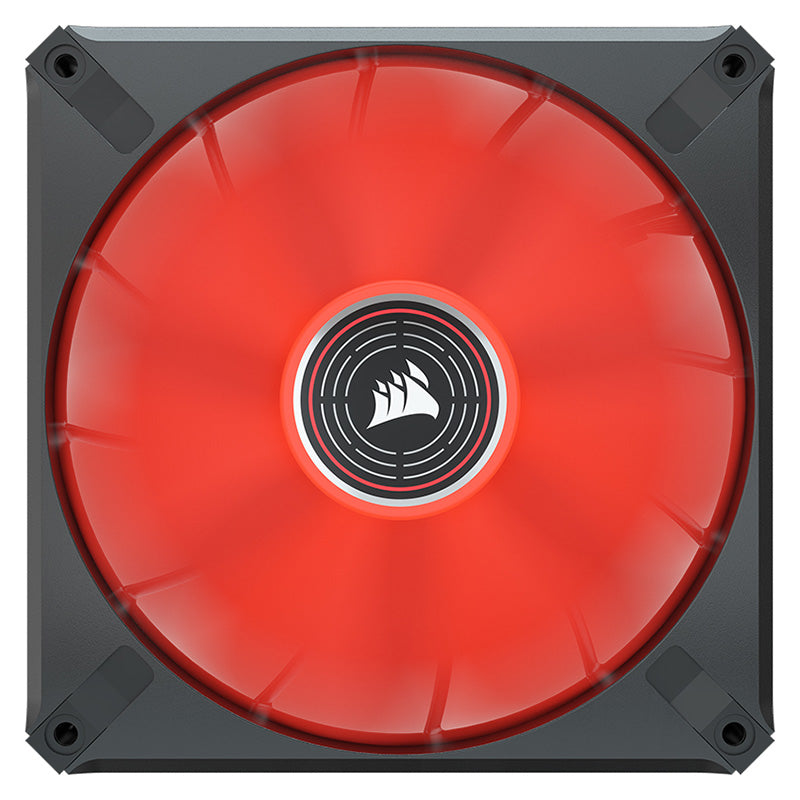 Corsair ML ELITE Series, ML140 LED ELITE, 140mm Magnetic Levitation Red LED Fan with AirGuide, Single Pack(LS)