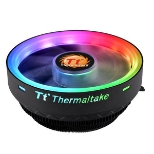 Thermaltake CL-P064-AL12SW-A, UX100 ARGB Lighting CPU Air Cooler, Nosie: 26.92 dBA, Air Flow: 38.82 CFM, Speed: 1800 RPM, Intel LGA1156/1155/1151/1150/775, AMD AM4/AM3+AM3/AM2+/AM2/FM2/FM1 , 1 Year