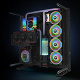 Thermaltake CL-F089-PL14SW-A, Hydraulic Bearing, Ring Quad 14 RGB Radiator Fan TT Premium Edition 3 Fan Pack