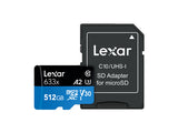 Lexar LSDMI512BB633A, High-Performance 633X MicroSDHC, 512GB, UHS-I, Read Speed: Up to 100MB/s, Write Speed: Up to70MB/s, 10 Year Warranty