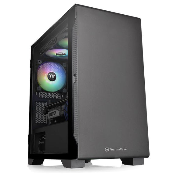 Thermaltake CA-1Q9-00S1WN-00, S100, Micro-ATX, Tempered Glass, Drive Bays: 2x2.5