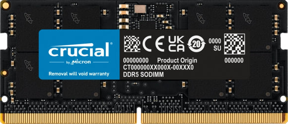 Crucial 16GB (1x16GB) DDR5 SODIMM 4800MHz C40 1.1V Notebook Laptop Memory