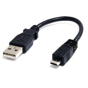 StarTech.com 6IN MICRO USB CABLE - A TO MICRO B - USB TO MICRO B - 1X USB 2.0 A MALE 1X USB 2.0 MICRO-B MALE - 6-INCHES - BLACK