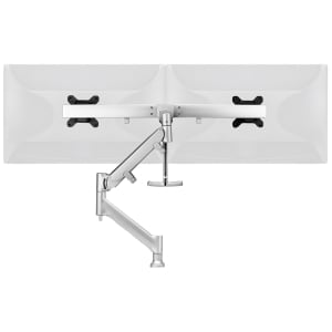 ATDEC DUAL (RAIL) DESK MOUNT - SILVER - UP TO 27IN - BUILT-IN ARM ROTATION LIMITER - QUICK DISPLAY RELEASE - VISUAL SPRING TENSION GAUGE - TOOL-FREE ADJUSTABLE MONITOR HEIGHT TILT PAN