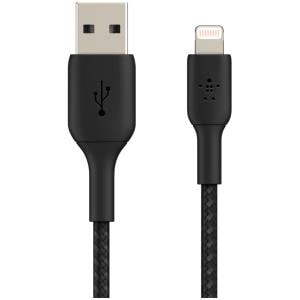 BOOST CHARGE LIGHTNING TO USB-A BRAIDED CABLE 1M BLACK