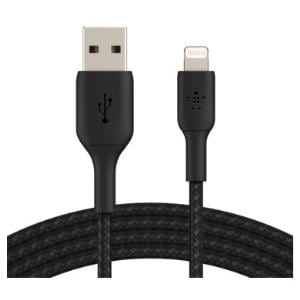 BOOSTCHARGE LIGHTNING TO USB-A BRAIDED CABLE 2M BLACK