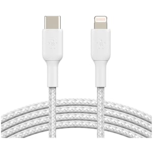 BOOST CHARGE Lightning to USB-C Cable Braided 1M White