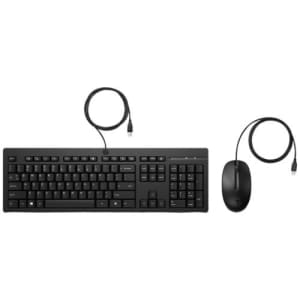 HP 225 USB Wired Keyboard Mouse Combo for Business - Full-Sized USB 3.0 Type-A Comfortable Reliable Ergonomic Plug & Play Over 50% Recycled Material