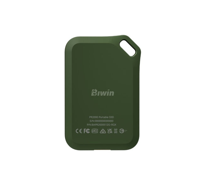 BIWIN BIW-PR2000-1TB Amber PR2000 Green Portable SSD with IP67 R/W up to  2000mb/s / 1800mb/s -1TB