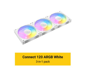 Antec Connect C120 ARGB White Performance 120mm 4-pin PWM | LED: 3-pin  Vibration Absorbing and Anti-Noise Pads Easy Assemble 3pack Case Fans