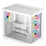 DeepCool CG530 4F WH ATX Case, Tempered Glass, 4 Pre-Instaled Fans, USB3.0×2、Gen2 Type-C x1、Audio/Mic×1, Cable,  Supports Rear Connect