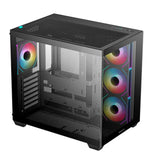 DeepCool CG530 4F ATX Case, Tempered Glass,4 Pre-Instaled Fans, USB3.0×2、Gen2 Type-C x1、Audio/Mic×1, Cable,  Supports Rear Connector