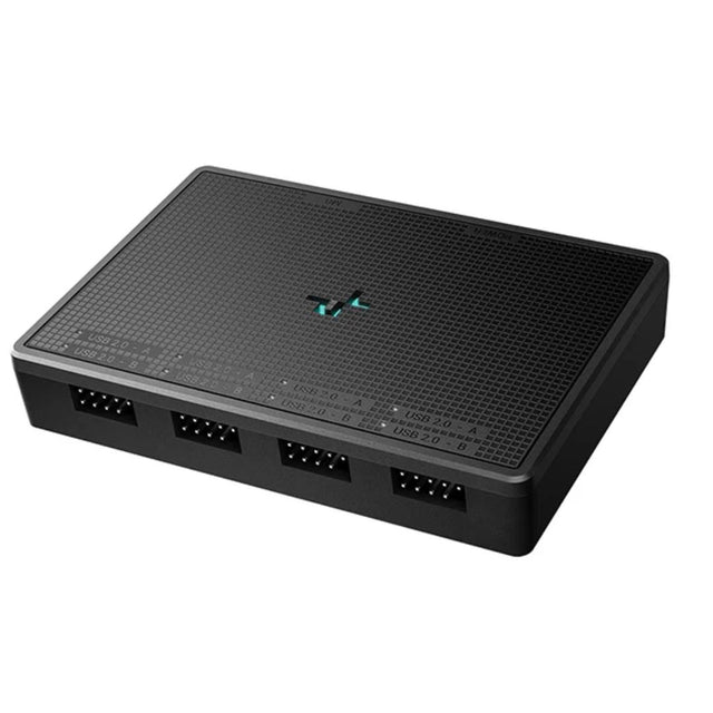 DeepCool UH-04 9-Pin USB 2.0 Hub, Magnet & Screw Fixation, USB2.0-9PIN×1,USB Type-C×1,USB2.0-9PIN×4