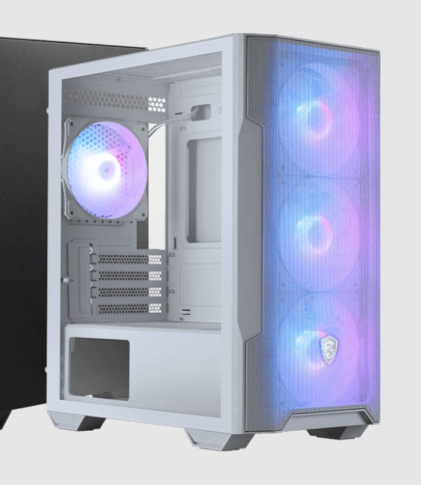 MSI MAG FORGE M100R WHITE Micro ATX Case, 1x USB 3.2, 2x USB 2.0, 1x Audio, 1x Mic, 4x PCI-E, 2x 2.5