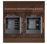 OKINOS (Kaisheng international CO.LTD.) OKINOS Cypress P7 Genuine Walnut Wood ATX, Type-C, Support 360mm Radiator on Top, 4 x 120mm PWM Fans, Black Stylish Premium Case