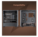 OKINOS (Kaisheng international CO.LTD.) OKINOS Cypress P7 Genuine Walnut Wood ATX, Type-C, Support 360mm Radiator on Top, 4 x 120mm PWM Fans, Black Stylish Premium Case