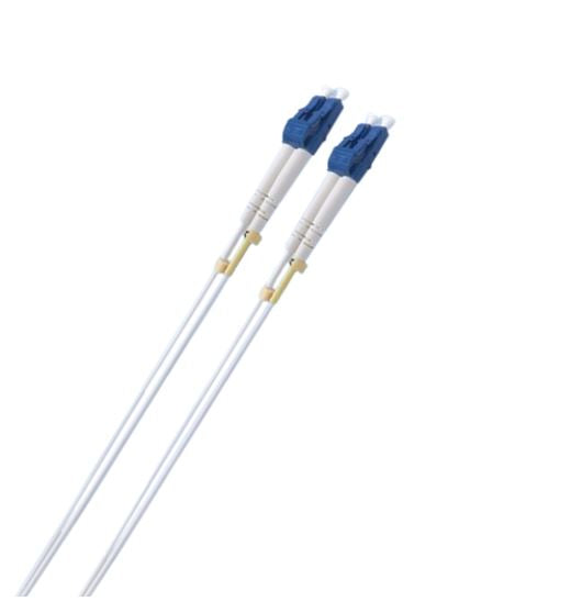 8ware Fibre UPC LC-LC Singlemode Dual-core Optic Duplex Armored Low smoke zero halogen (LSZH) cable White 1M
