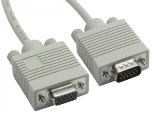 8Ware VGA Extension Cable 3m - 15 pins Male to 15 pins Female for Monitor PC Molded Type Grey