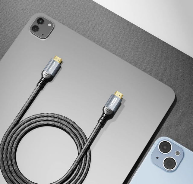 mbeat Tough Link 3m Certified 8K HDMI Cable - Space Grey HDMI 2.1 (male) to HDMI 2.1 (male) 48Gbps 51g