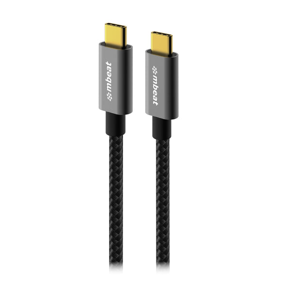 mbeat Tough Link 1.8m USB 3.2 Gen2 USB-C Cable - Space Grey transfer at speeds up to 10Gbps Video Resolution: Maximum 4K/60Hz