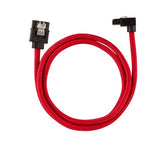 Corsair Premium Sleeved SATA 6Gbps 60cm 90° Connector Cable — Red