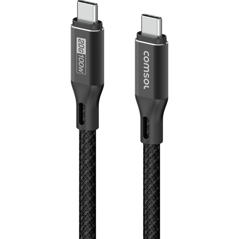 2x Comsol 1m 20Gbps 100W USB-C to USB-C Cable