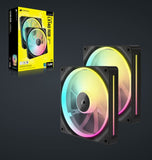 Corsair iCUE LINK LX140 RGB 140mm PWM Fans Starter Kit BLACK Dual Pack FAN SIZE 140mm x 25mm LED Color RGB FIVE-YEAR WARRANTY