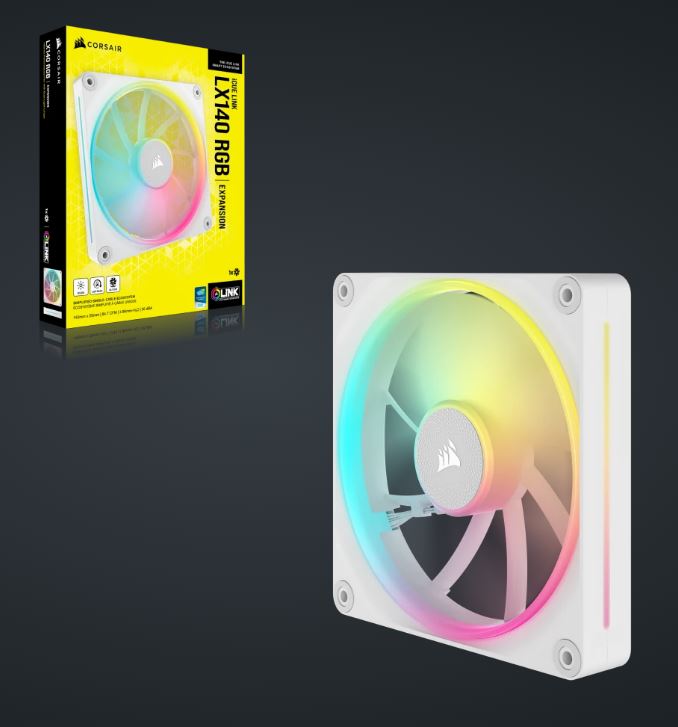 Corsair iCUE LINK LX140 RGB 140mm PWM Single Fan Expansion - White FAN SIZE 140mm x 25mm LED Color RGB  FIVE-YEAR WARRANTY