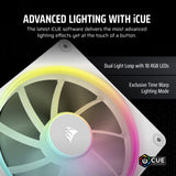 Corsair LX140 White, Dual -iCUE LINK LX140 RGB 140mm PWM Fans Starter Kit - White