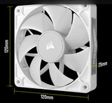 Corsair RX120 RGB iCUE LINK RX120 RGB 120mm PWM Single Fan Expansion - White