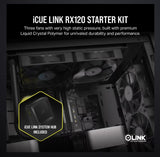 Corsair RX120 iCUE LINK RX120 120mm PWM Fan Triple Starter Kit. Black Fan - Glass fiber-reinforced LCP fan blades