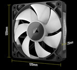 Corsair RX120 RGB  iCUE LINK RX120 RGB 120mm PWM Single Fan Expansion