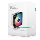 DeepCool AG400 LED CPU Cooler 4 Heat Pipes, 6 Colour LED, 120mm PWM Fan, Intel LGA1700/1200/1151/1150/1155 AMD AM5/AM4