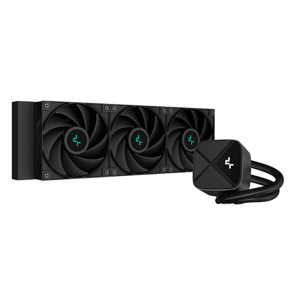 DeepCool LS720S, Zero Dark Liquid CPU Cooler, 360mm Radiator, 3x 120mm Fans, Compatible with Intel LGA 1700, 1200, 1151, 1150, 1155, AMD AM5, AM4, 5 Year Warranty