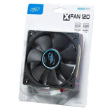 DeepCool XFAN 120 120mm Hydro Bearing Case Fan 3 Pin / Molex Connector, Black Stealth Appearance, Ideal for System Builds, Low RPM 26dB LS