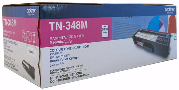 Brother TN-348M Colour Laser Toner - Super High Yield Megenta - HL-4150CDN/4570CDW, DCP-9055CDN, MFC-9460CDN/9970CDW - 6000 pages