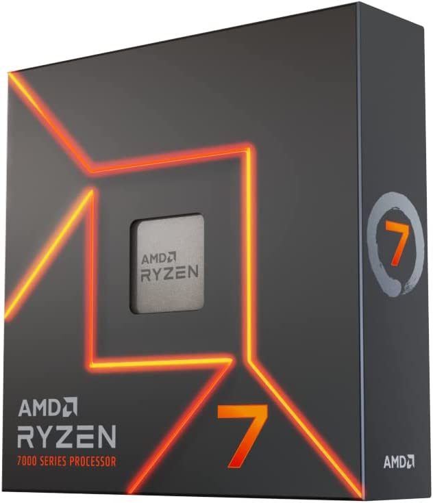 AMD 100-100000591WOF, Ryzen 7-7700X, AM5 Socket, 8 Cores, 16 Threads,  Base: 4.5GHz, Turbo: 5.4GHz, 32MB Cache, TDP: 105W, 3 Year Warranty